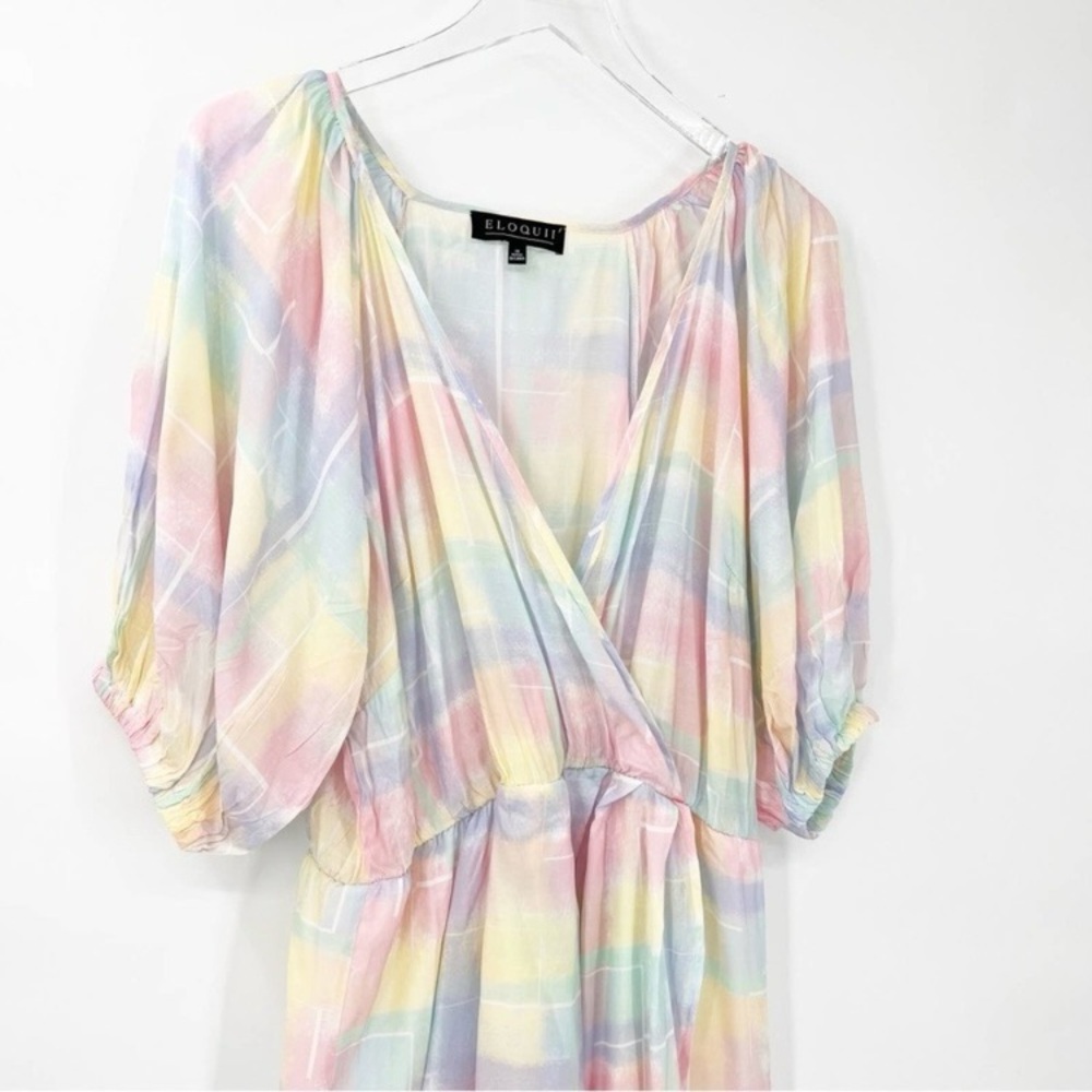 Eloquii Full Sleeve Faux Wrap Mini Dress 18 - Picture 4 of 9
